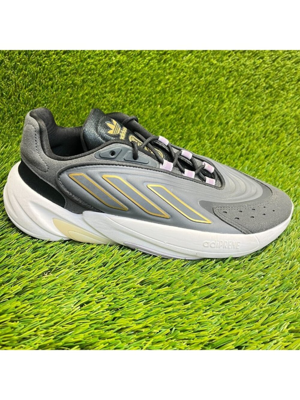 Adidas Ozelia Womens Size 8 Gray White Athletic Running Walking Shoes Sneakers